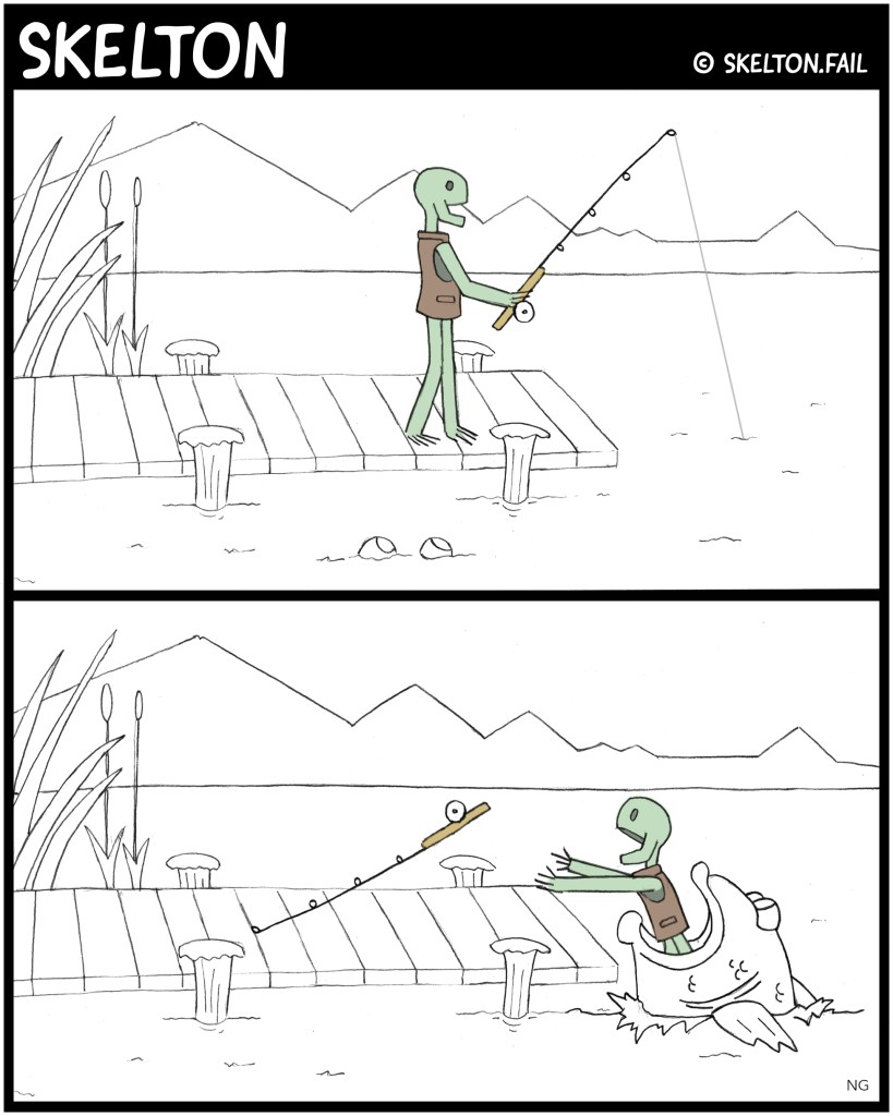 Skelton fishing fish