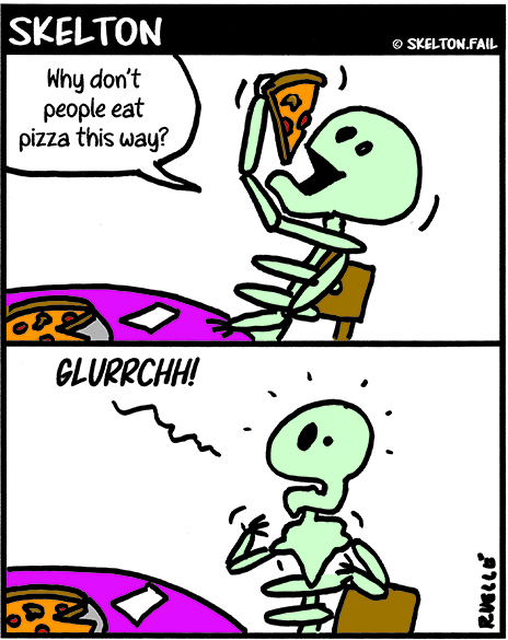 Skeleton pizza carton