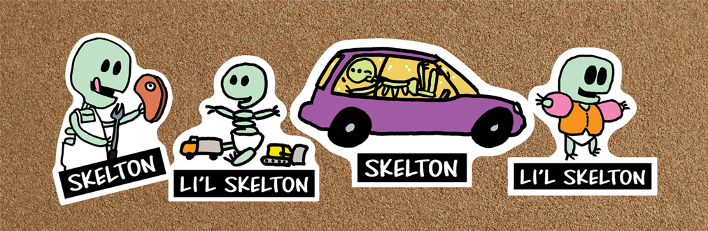 Skelton sticker fun!