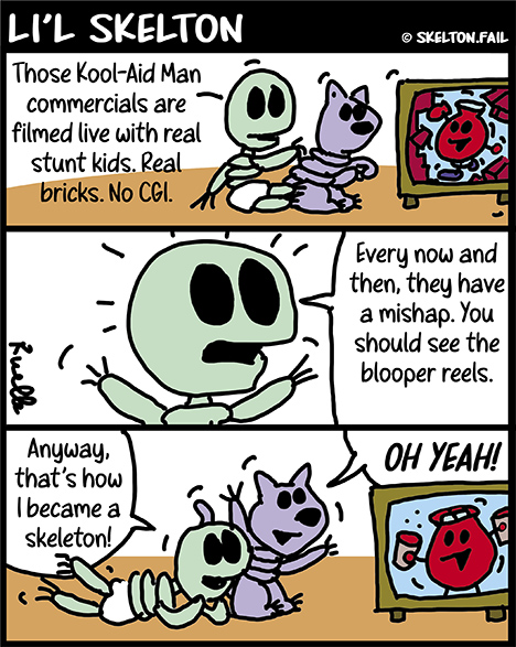 Skeleton watching tv