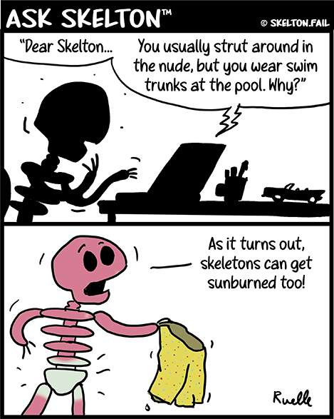 Skeleton sunburn