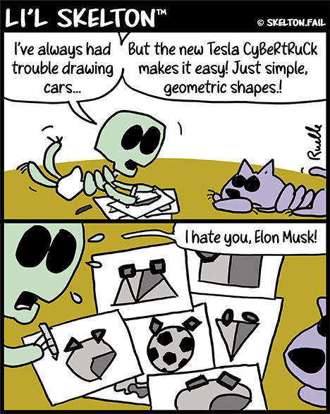 Skeleton draws Cybertruck