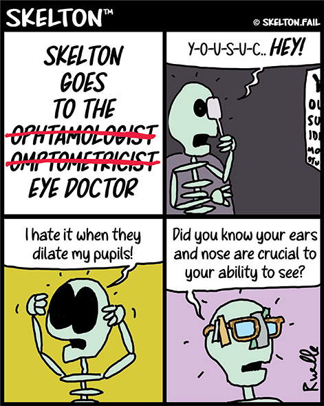 Skeleton goes to eye doctor