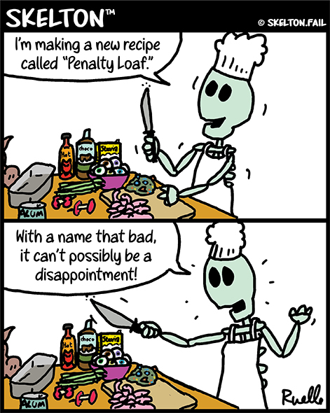 Skeleton cooking trash