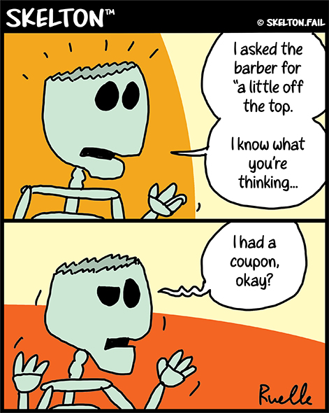 Skeleton with a haircut