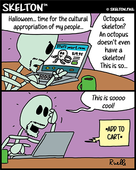 Skeleton Halloween shopping