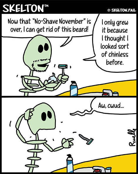 Skeleton shaving beard