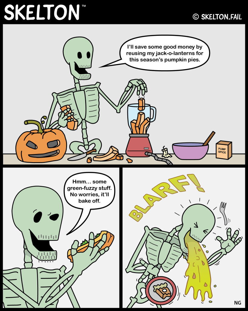 Skelton reuses his jack-o-lanters for this year's pumpkin pie.