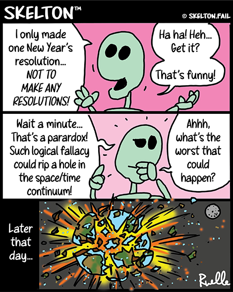 Skeleton new year's resolution