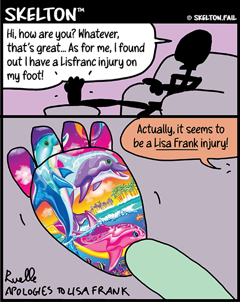 Skelton with broken bone lisa frank