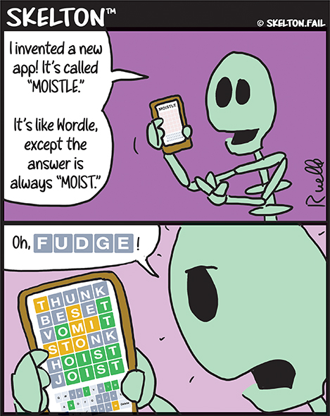 skeleton invents a new version of wordle with moist
